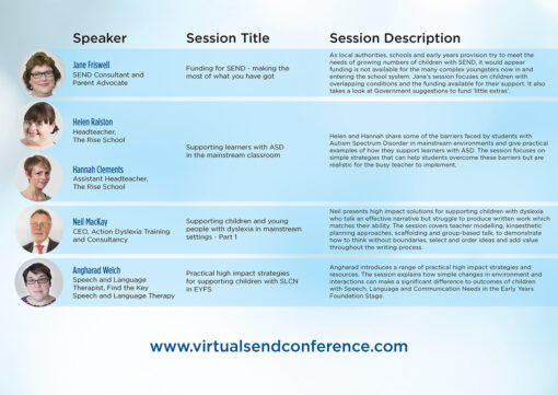 Virtual SEND Conference 1 Programme Page 3